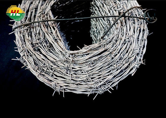Galvanised Steel 100m Barbed Wire , 1.6mm Reverse Twist Barbed Wire
