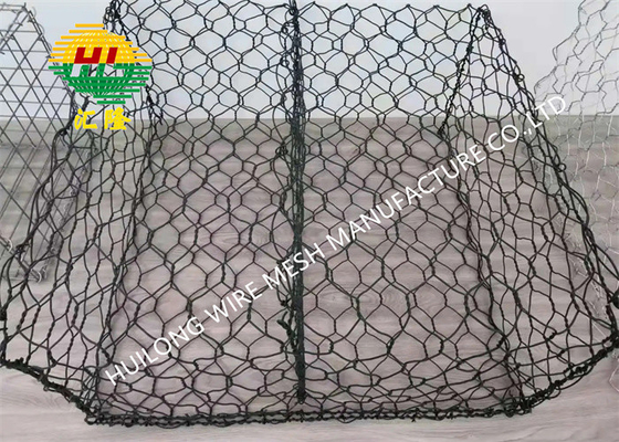Green Pvc Coated Hexagonal Gabion Mesh 2.7mm/3.4mm 2x1x1 80x100