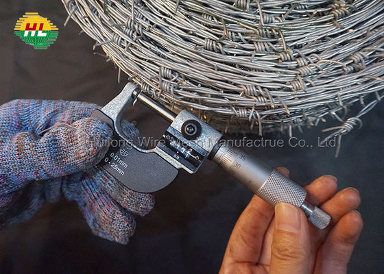 Galvanised Steel 100m Barbed Wire , 1.6mm Reverse Twist Barbed Wire