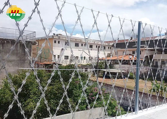 BTO Stainless Steel Concertina Razor Wire Fence With Diamond Opening