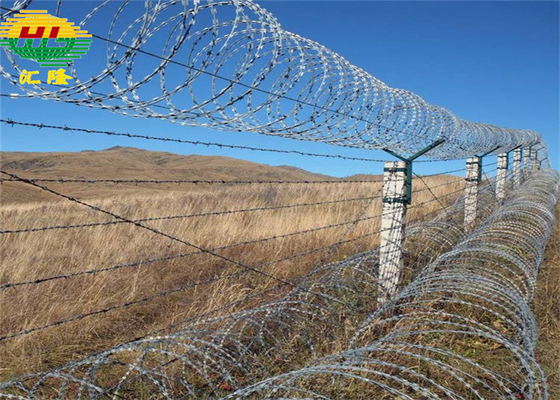Fil de rasoir à chaud galvanisé BTO-18 Conertina pour la sécurité des frontières