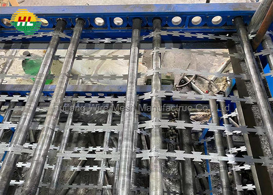 Fil en accordéon du rasoir BTO-22 avec des agrafes, barbelé croisé de rasoir avec des agrafes